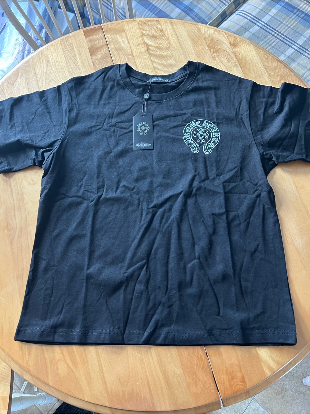 Chrome Hearts Black Short-Sleeve Tee with Mint Logo